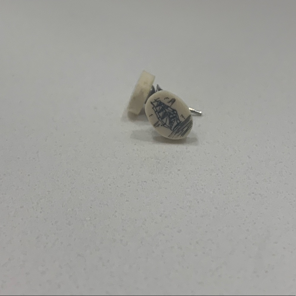 Vintage Sailboat Stud Earrings